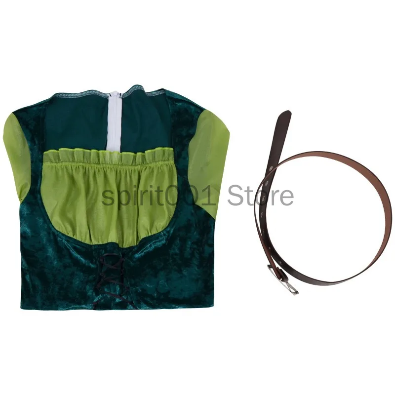 

Women's Green Magic Elf Halloween Costume Role Play Anime Stage Performance Medieval Cosplay Dress for Party Purim