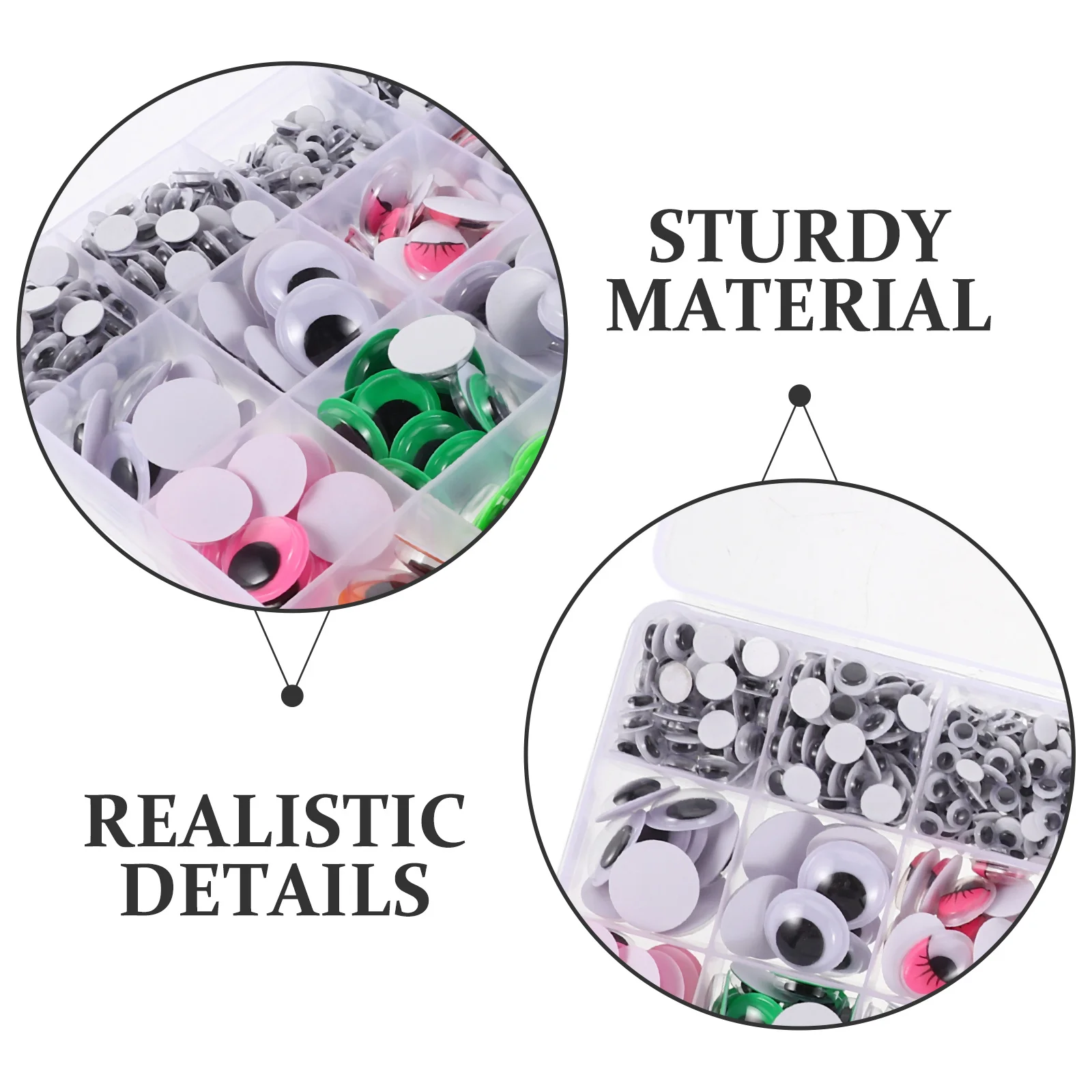 1680 Stuks Googly Eyes Zelfklevende Diverse Kleuren Maten Wiggly Sticky Eyes voor Ambachten Handgemaakte Projecten Educatief Gebruik