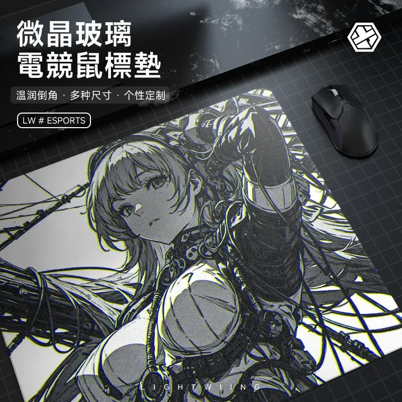 

Anime Sexy Girl Big Chest Glass Gaming Mouse Pad Smooth Frosted Surface Desk Mat Tempered Upgrade FPS Office Mousepad Esports