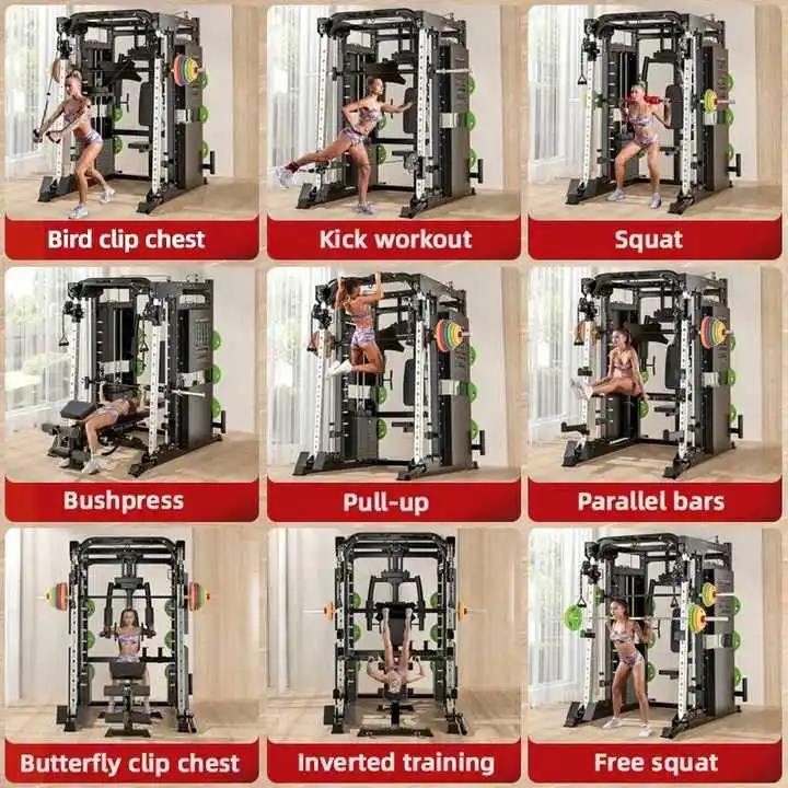 2026 Multi-Function Smith Machine Home Gym Set for Chest, Back, Arms, Comprehensive  Strength Training & Indoor Workoutspromote