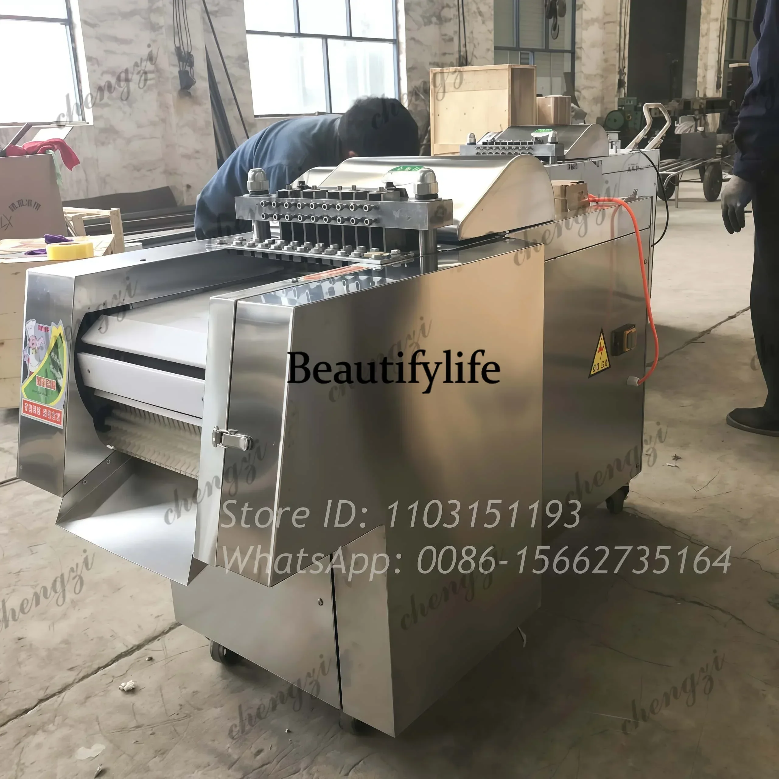 CE Approved Chicken Cutter Machine Fish Dicing Frozen Meat Dicer Cube Cutting Machine Meat Strips Cut Small Meat Cutting Machine