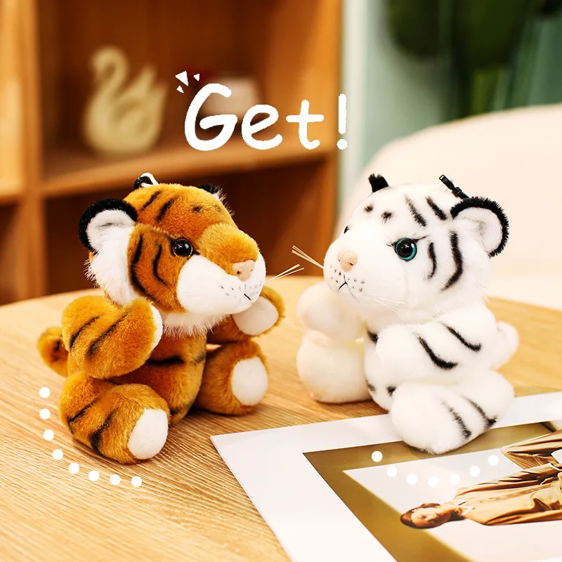 15 سنتيمتر أطراف سلسلة المفاتيح الصغيرة القطيفة يمكن تغيير الأطراف النمر الأبيض دمية محشوة حقيبة ديكور المنزل النمر البنغال بلوشي هدية عيد الميلاد #2