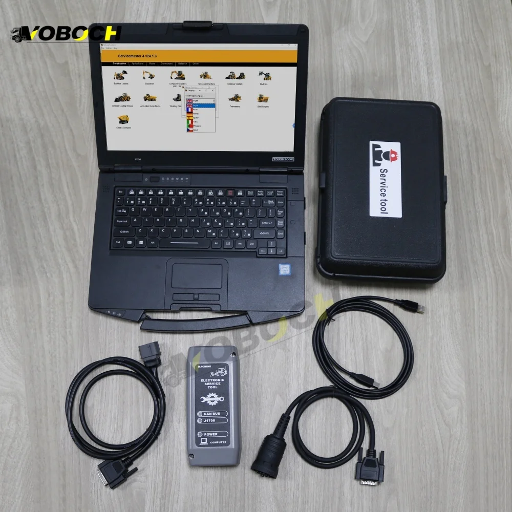 for JCB with V24.1.3 software 72826500 Service Master Excavator Construction  canbus J1708 Diagnostic Scanner with CF54 Laptop