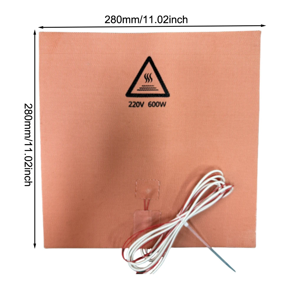 Silicone Heating Plate 280x280mm 220V 600W Heat Mat For Ender 7 For 3D Printer Bed High For Temp Uniform Warming Accessories