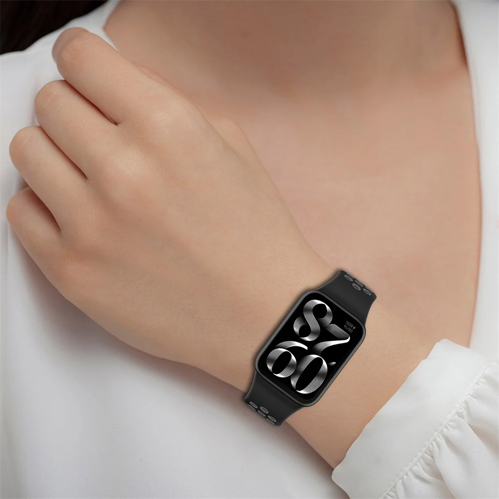 For Mi Band 8 Pro Watch Strap Water-proof Silicone Two-Tone Hole Style Clashing Color Watch Accessories