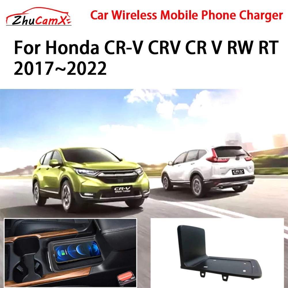 Car Wireless Mobile Phone Charger Center Console Storage QI 18W iPhone fast charge for Honda CR-V CRV CR V RW RT 2017–2022