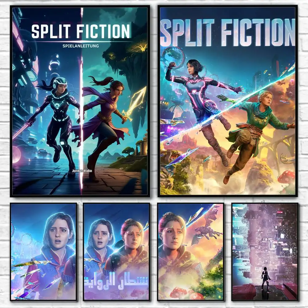 1PC S-Split Fiction GAME Poster Self-Adhesive Wall Art for Living Room Bedroom No Fade Modern Home Decor Stickers