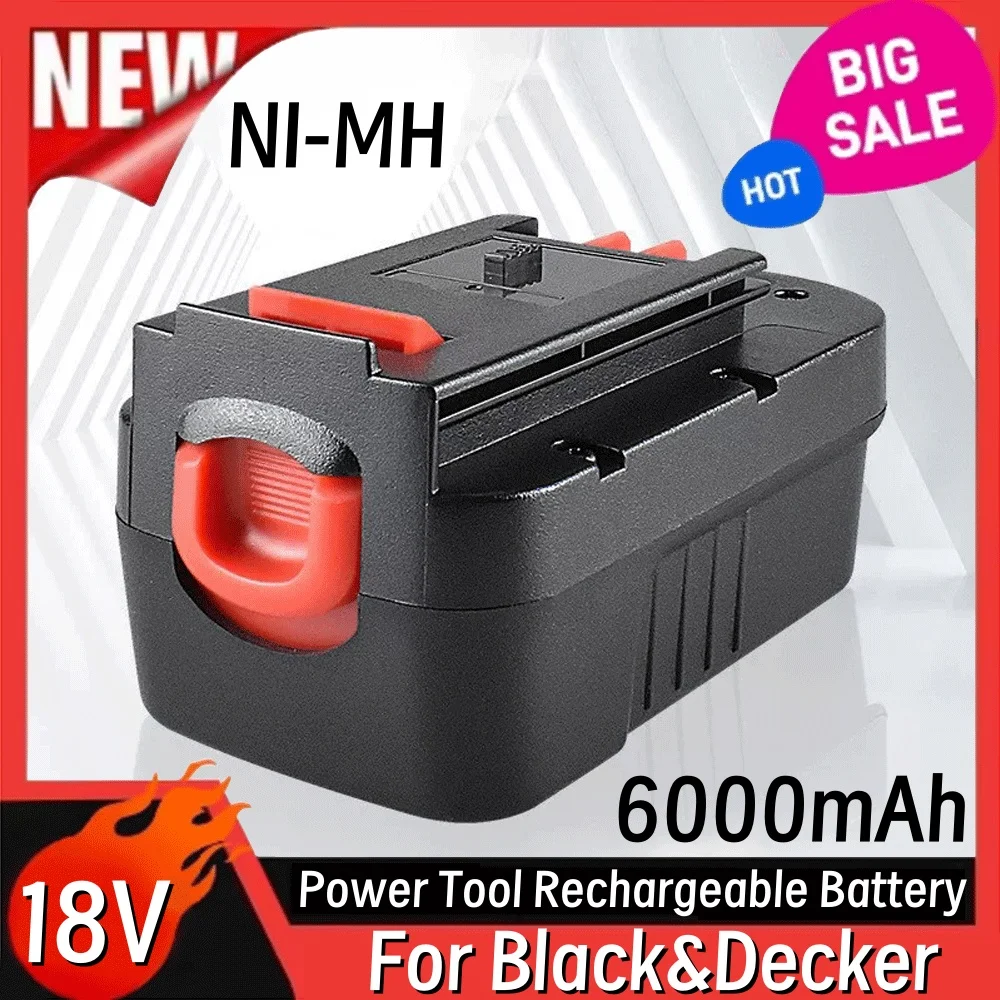 

For Black & Decker battery (Part number: 244760-00 A1718 A18 HPB18) 18V 6Ah