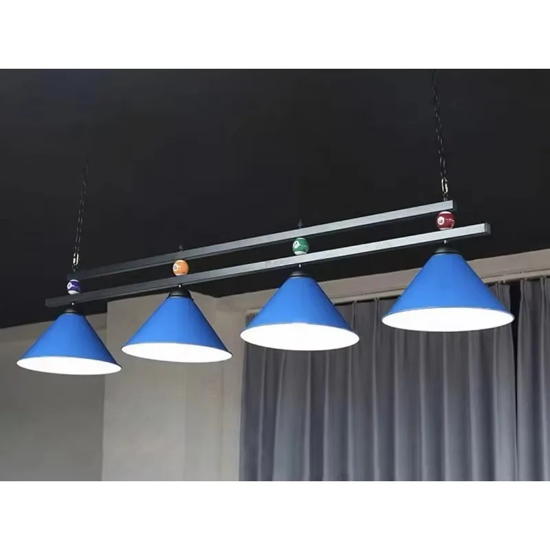 Wholesale  Price Classic Style Pool Billiard Table Light 4 Head  Lamp Metal Tube with Ball Decoration  for Club Illumination