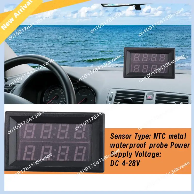 M01K Dual Red LED Digital Display Termômetro Sensor de temperatura à prova d'água 0,56 polegadas