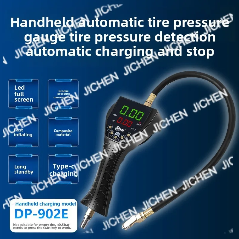 Gonfiatore automatico per pneumatici Pressione preimpostata Ricarica automatica Sgonfiaggio per auto Pompa portatile Display digitale monocilindrico