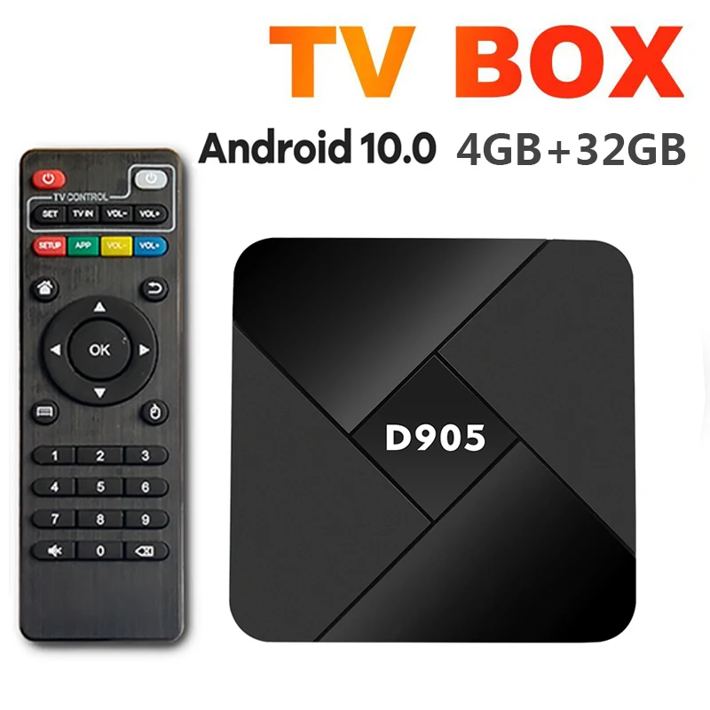 NEW D905 Smart TV Box Android 10.0 8GB 128GB Wifi 2.4G 4K Amlogic S905 Youtube Android TV BOX Set Top Box Media Player Dropship