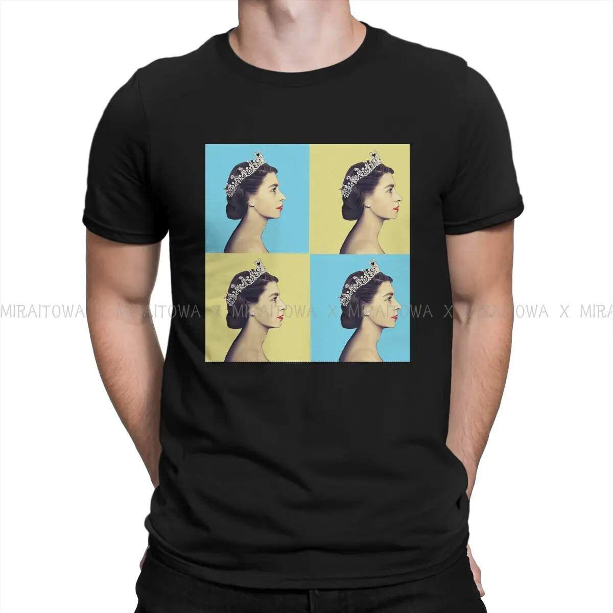 Queen Elizabeth II Pop Art Tshirt Homme Men's Clothes Blusas Loose Cotton T Shirt For Men