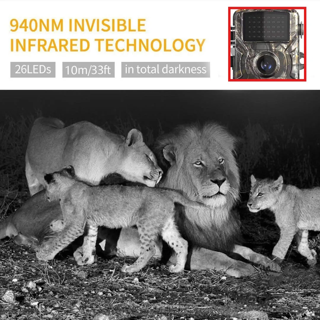 Caccia Trail Camera 16MP 1080P 940nm visione notturna a infrarossi Motion Activated Trigger Security Cam Outdoor Wildlife Photo trappole