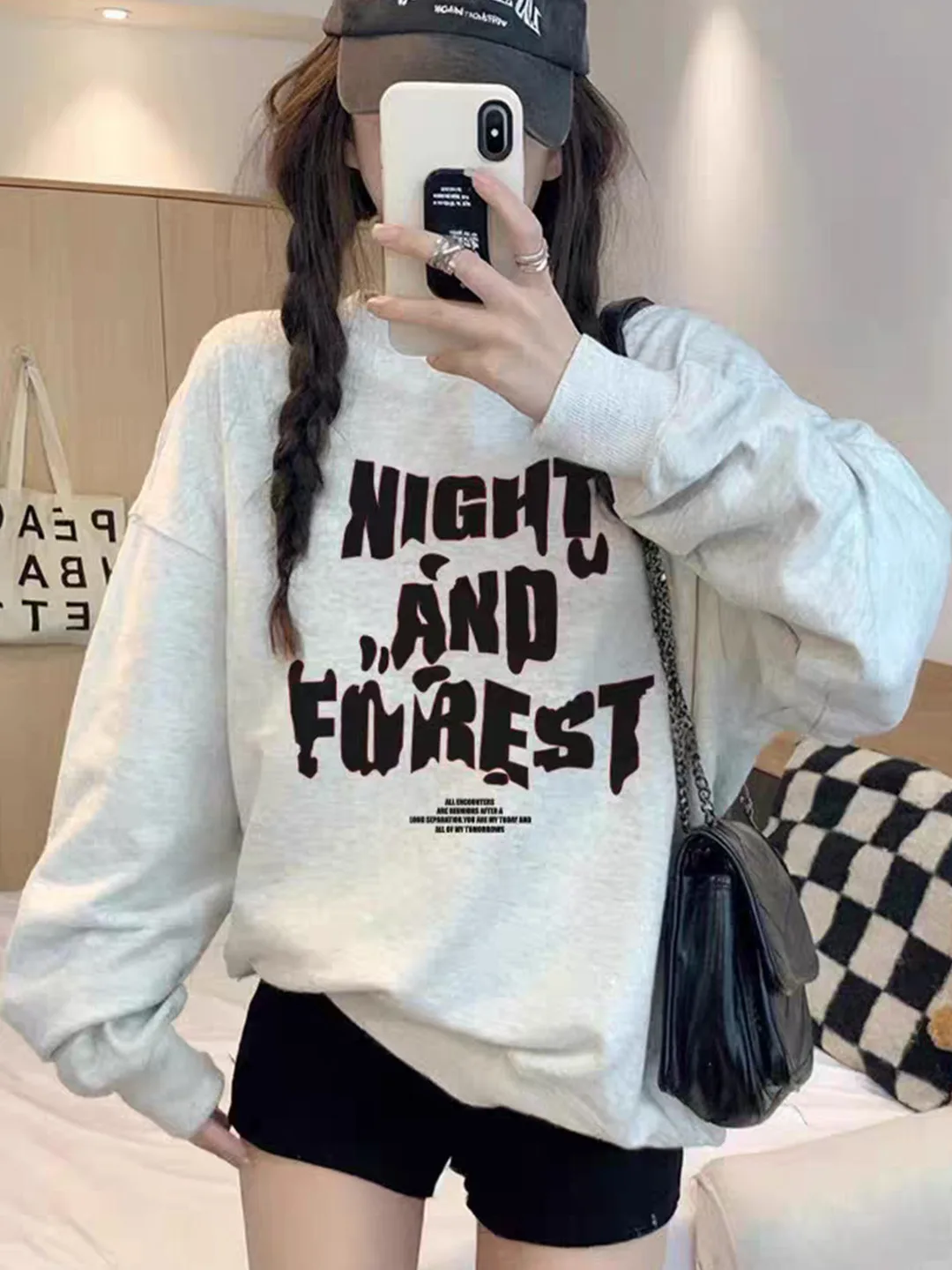 

Женский утепленный свитшот оверсайз с круглым вырезом, осенне-зимний, с длинными рукавами, модный брендовый тонкий топ