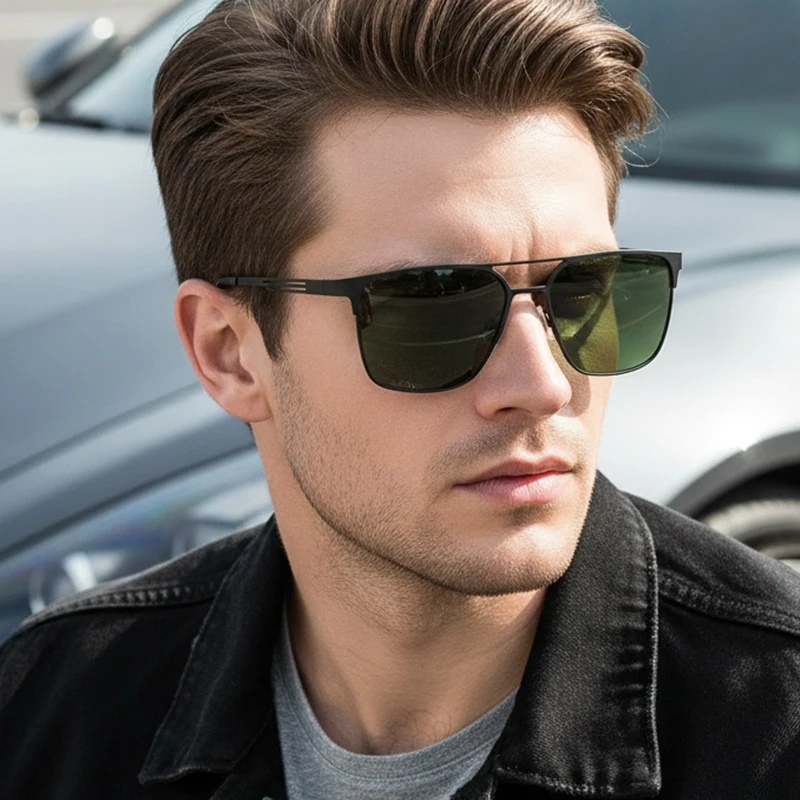 Polarisierte Sonnenbrille aus Metall im neuen Stil, modische Doppelrahmen-Sonnenbrille, geeignet zum Fahren und Sonnenschutz 5149 – Detail 2