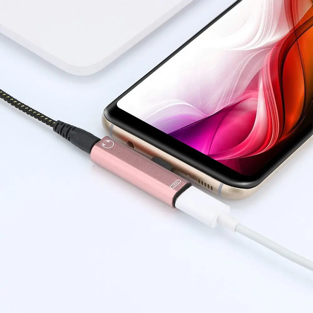 Adapter Headphone Adapter Audio Cable 2 In 1 USB Type C Adapter Audio Adapter USB-C Charging Adapter Audio Headphone Adapter