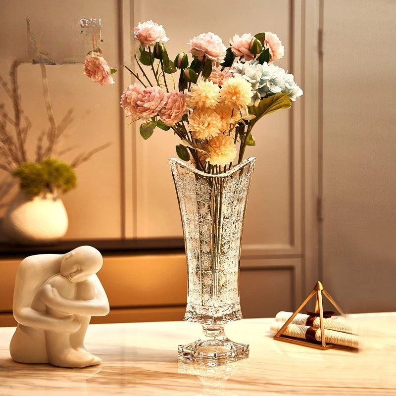 

Crystal glass vase handmade car material vase European light luxury decorative ornament