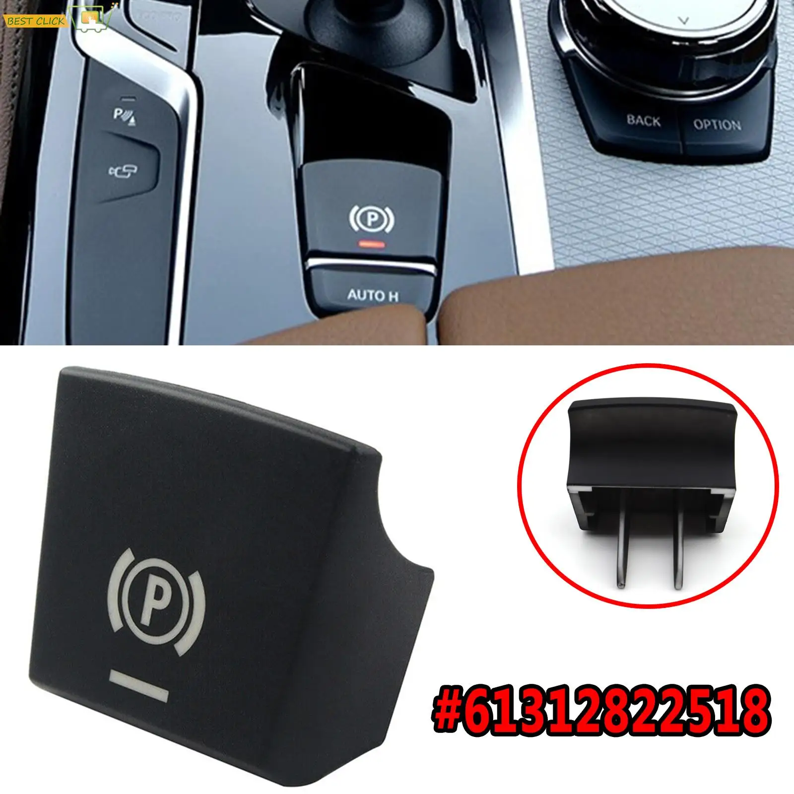 Car Handbrake Parking Brake P Button Switch Cover for BMW 5 7 F01 F02 F07 F10 F11 F18 F30 520 523 730 2009-2017 61312822518