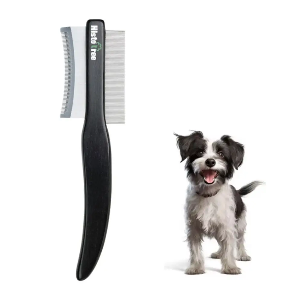 Double-sided Cat Remove Fleas Comb Wooden Handle Stainless Steel Pet Facial Cleaning Brush Dense Teeth Dog Hair Remover Comb