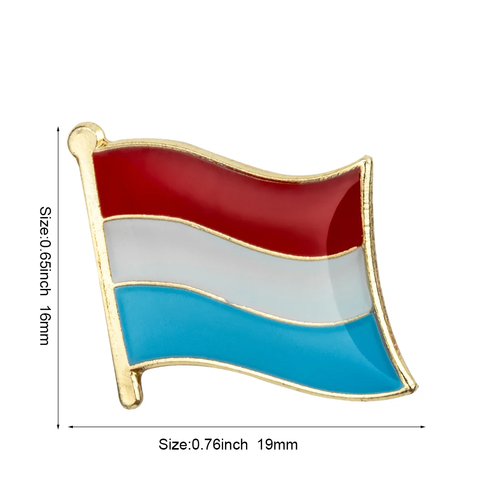 Luxembourg Flag Badge Brooch Natinal Lapel Pins Flag Lapel Pins Country Flag Badge