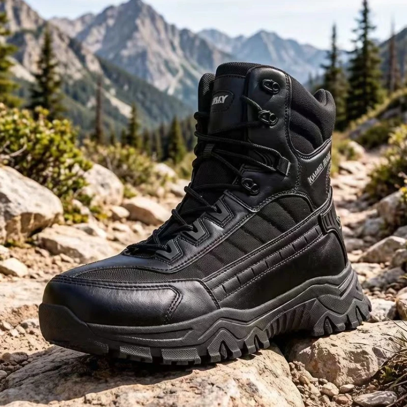 High Quality Men's Desert Combat Boots Wear-reistant Non-slip Mountain Climbing Shoes Waterproof Hiking Shoes Men Tactical Boots