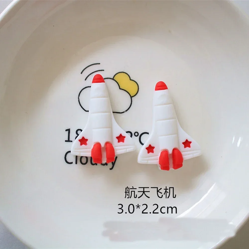 Resin 3D Cartoon aerospace astronaut series earth rocket satellite 10pcs Scrapbook Crafts DIY Accessory Decor Figurines