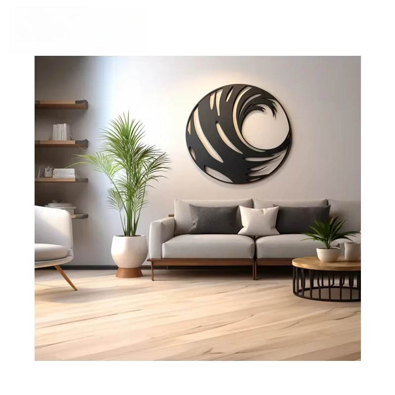 

Modern black metal wall art rectangle decoration