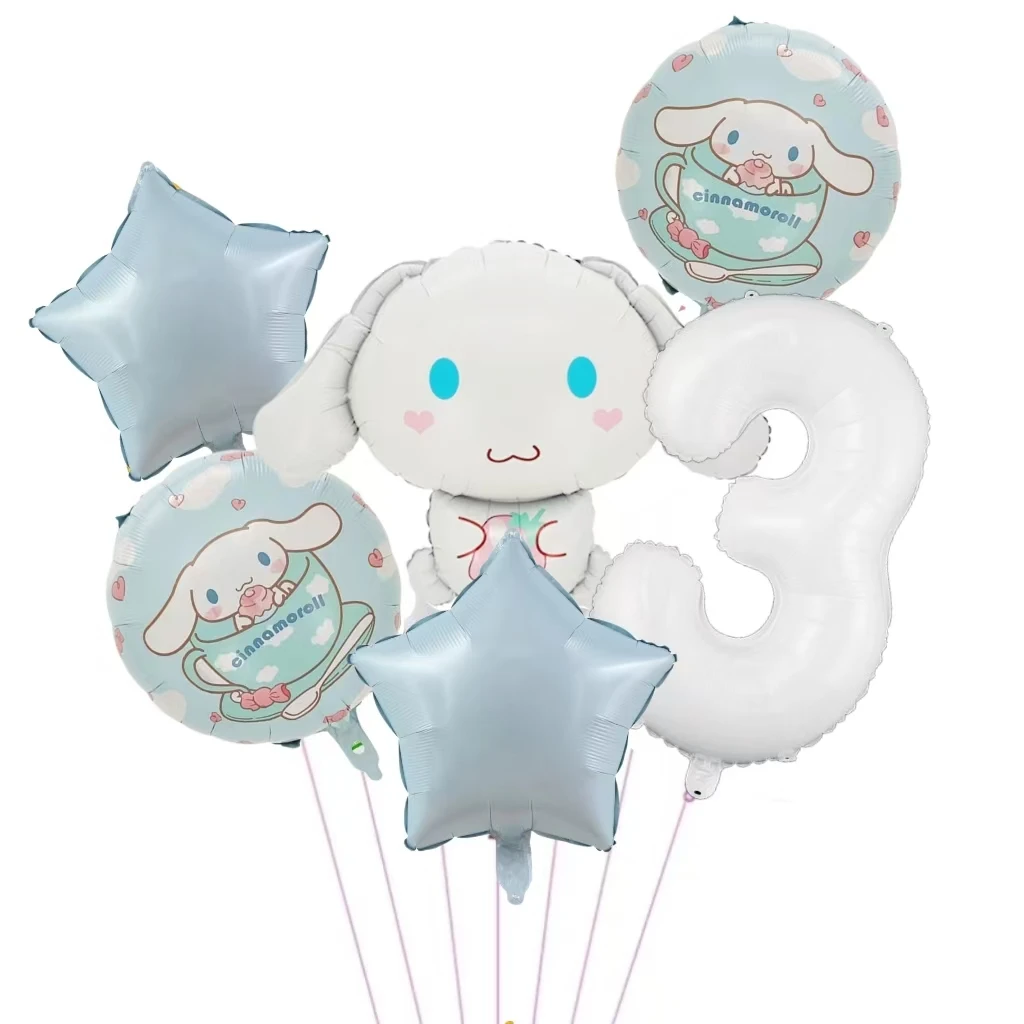 Cute dog birthday party tableware disposable banner cake topper hanging flag cute dog cinnamoroll balloon birthday decoration - view 5