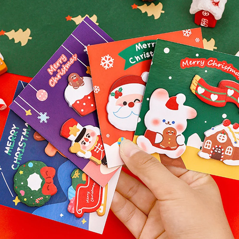 2023 Merry Chrismas snowman sock Santa Claus Deer Sticky Stationery Notepad Office bookmark Sticky notes Christmas present