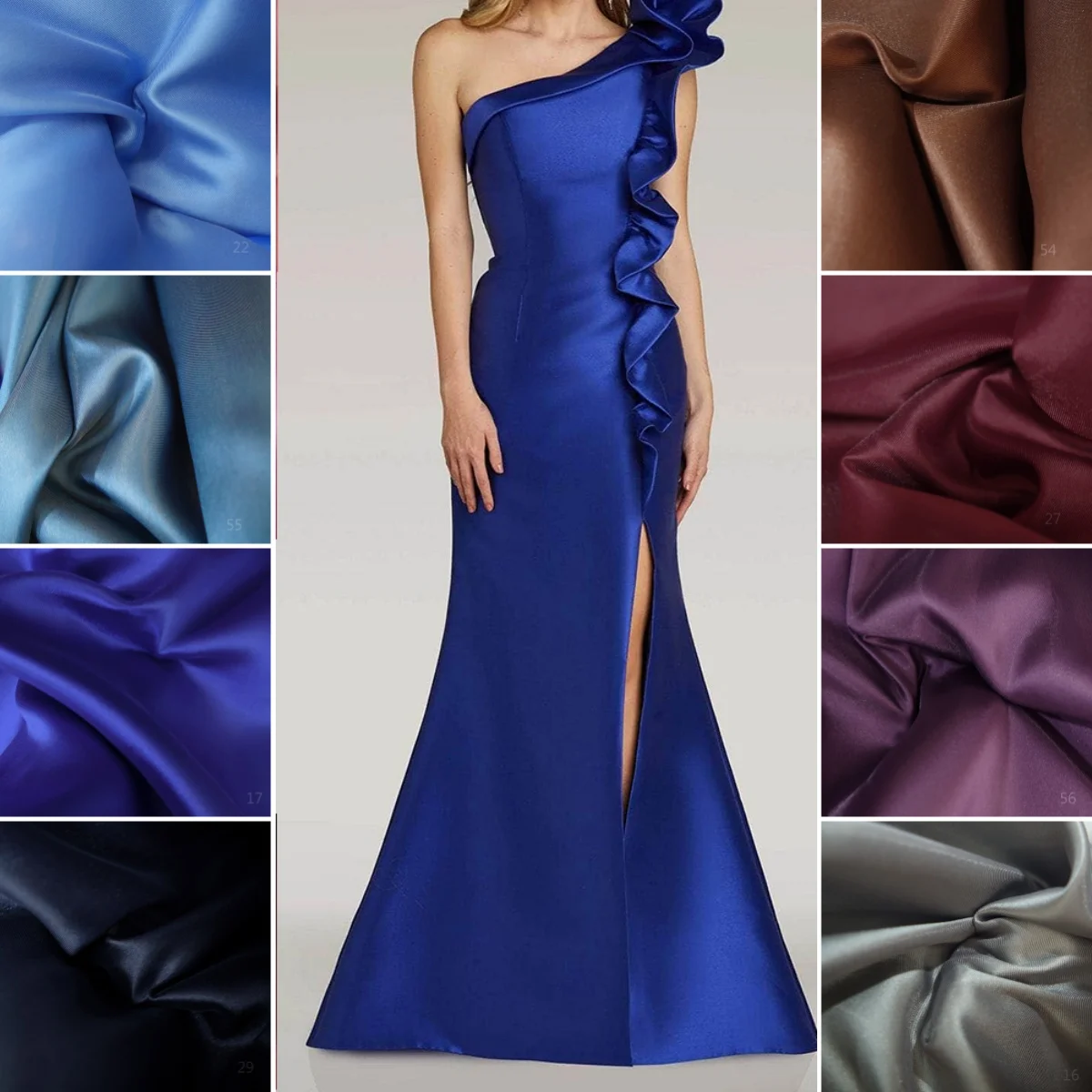 

Dark Mikado Gloss Fabric Sewing Wedding Dress Evening Dress Princess Puff Dress Designer fabrics for sewing