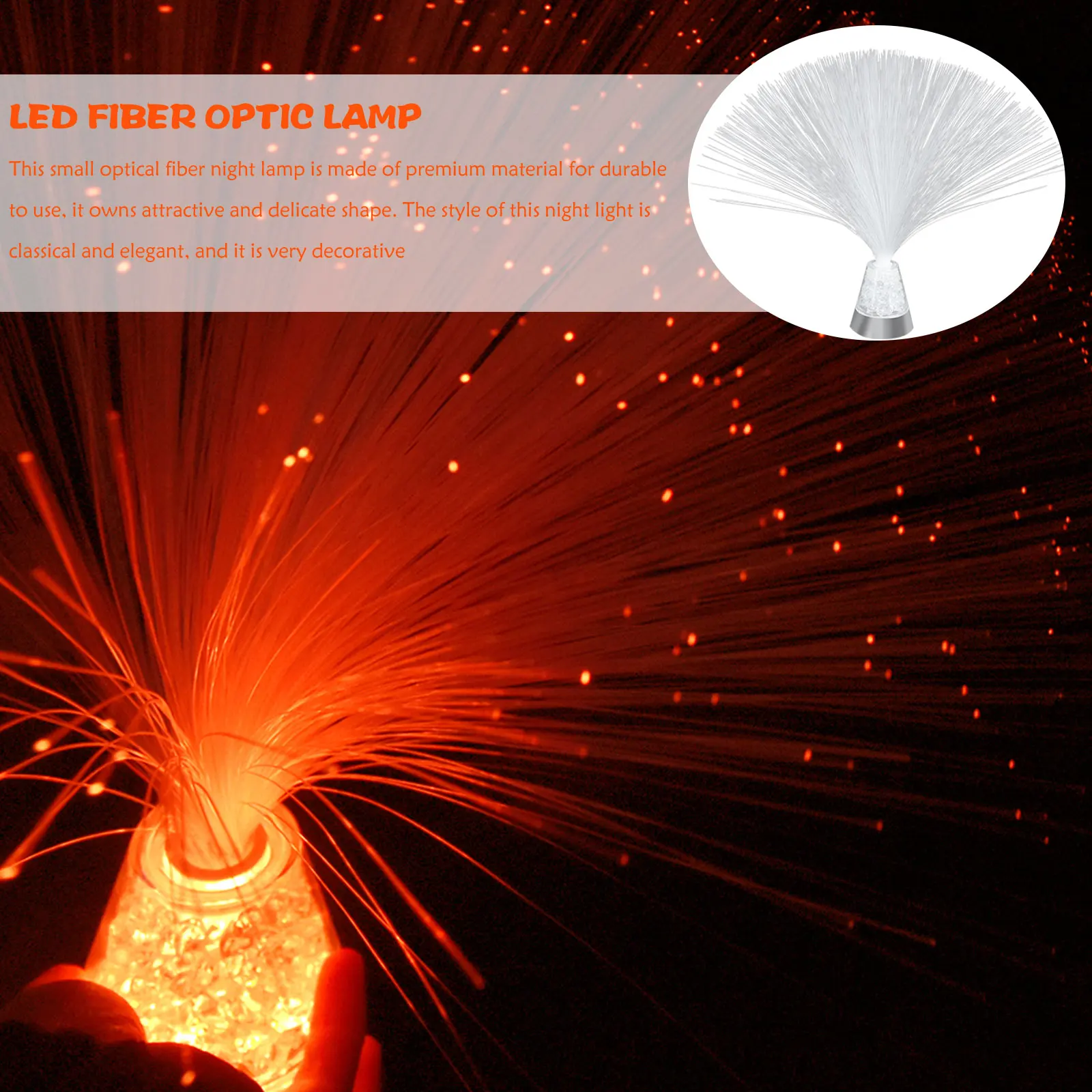 

Fiber Optic Gypsophila Lamp Colorful Crystal Fiber Optic Lamp Color Changing Plastic Powered Night Light Gifts