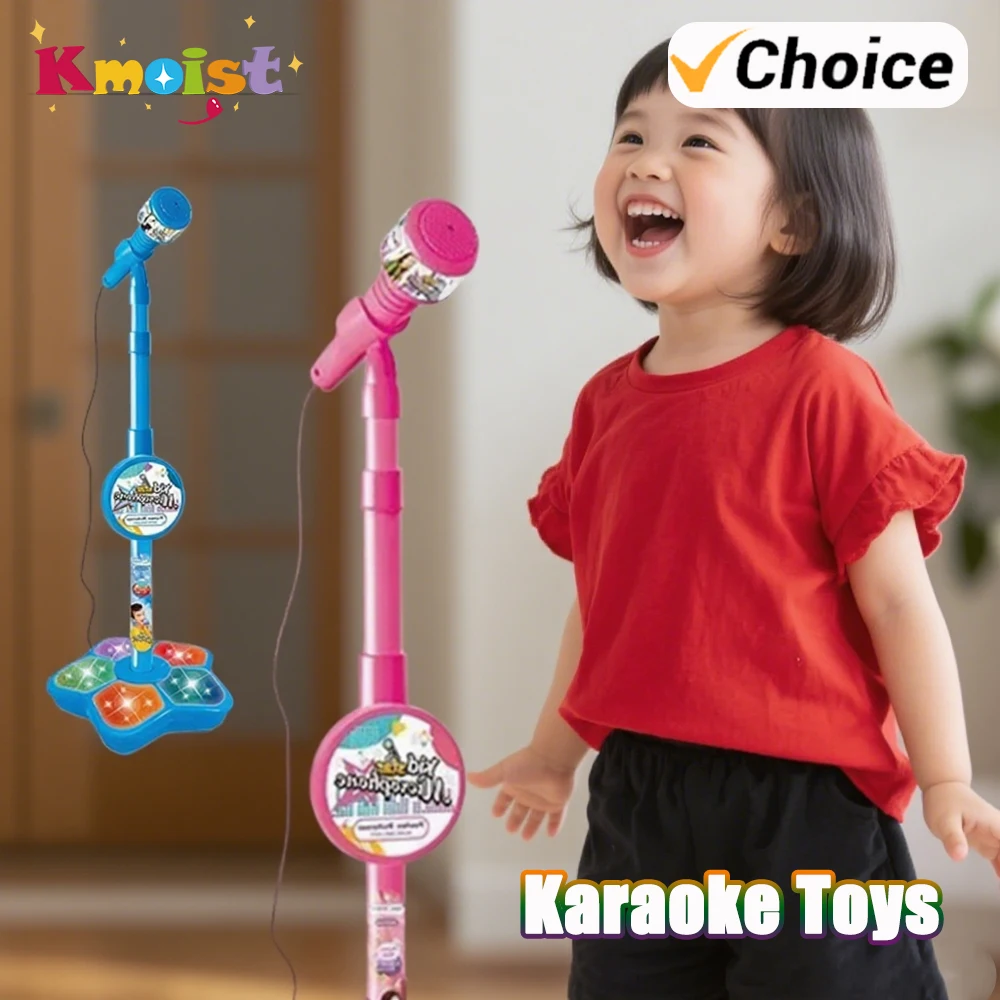 Mikrofon Rocking-Roll ze statywem Karaoke Piosenki Instrument muzyczny Zabawki Edukacyjne do treningu mózgu Prezent urodzinowy dla dzieci Dziewczynka Chłopiec