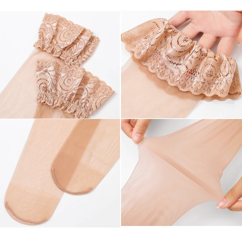 

Women's Slimming Thigh High Lace Stockings Plus Size Sexy Elastic Fashion Legs Big Size Stocking for Comfort Style Long Socks xl