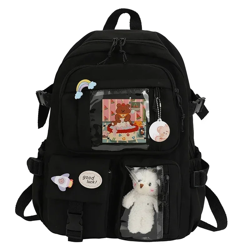 Mochila Escolar Alta para Crianças, Mochila Kawaii Estudante, Mochila de Grande Capacidade, Moda Menina, Lazer Bolsa de Luxo, Nova