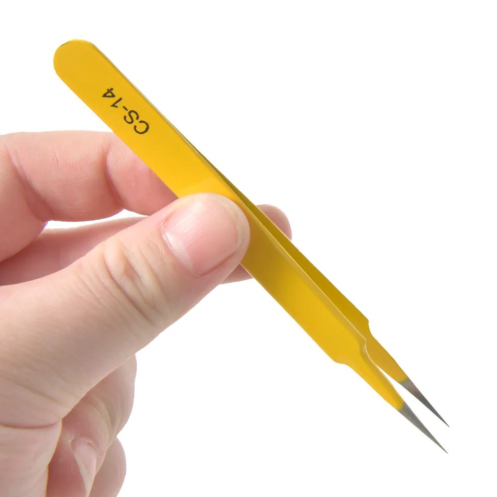 Set di pinzette antistatiche in acciaio inossidabile 1PC per strumento di riparazione del telefono elettronico pinzette per sopracciglia/ciglia