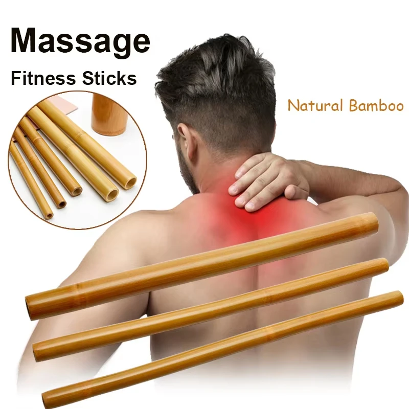 Bastões de Massagem de Bambu Natural, Ferramenta de Terapia de Madeira, Anticelulite, Massageador Gua Sha, Alívio da Dor Muscular, Ferramenta de Raspagem para Maderoterapia