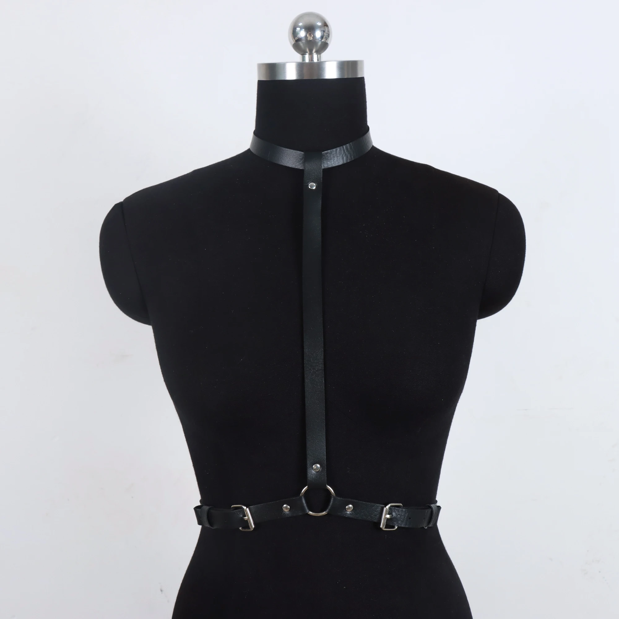 Chest Harness Belt Leather Lingerie Body Harness Bra Women Sexy Bdsm Bondage Lingerie Goth Fetish Clothing Festival Rave Outfit image 3
