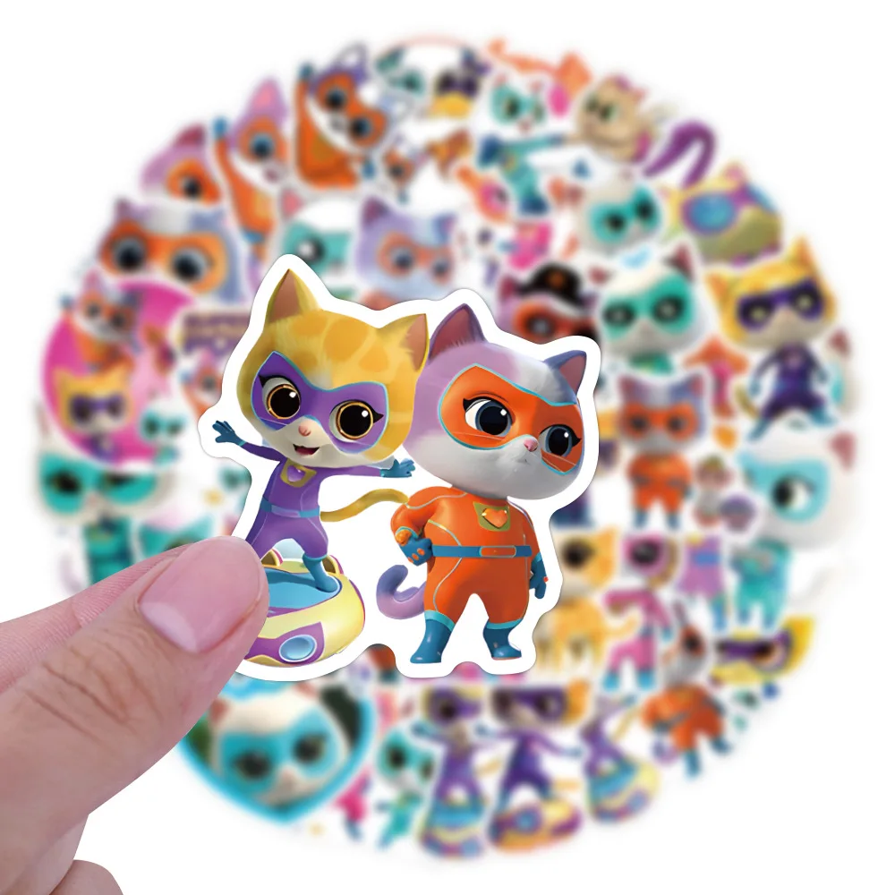

50/100PCS New Super Kitties Cartoon Animated Stickers Cute Kitten Doodle Decal Creative DIY Pencil Box Mobile Case Laptop Desk
