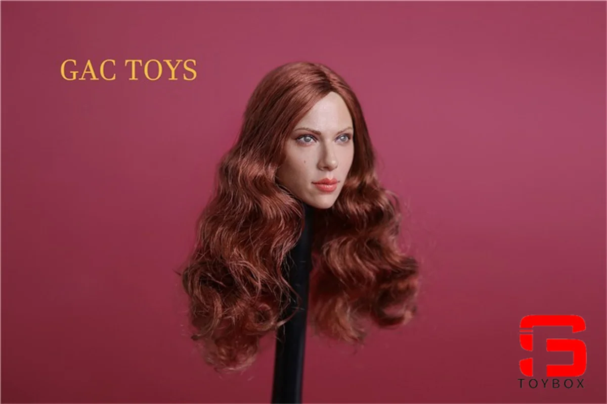 Gactoys gc002 1/6 scarlett johansson cabeça esculpida cabeça de soldado feminino escultura modelo caber figura de ação de 12 polegadas corpo bonecas