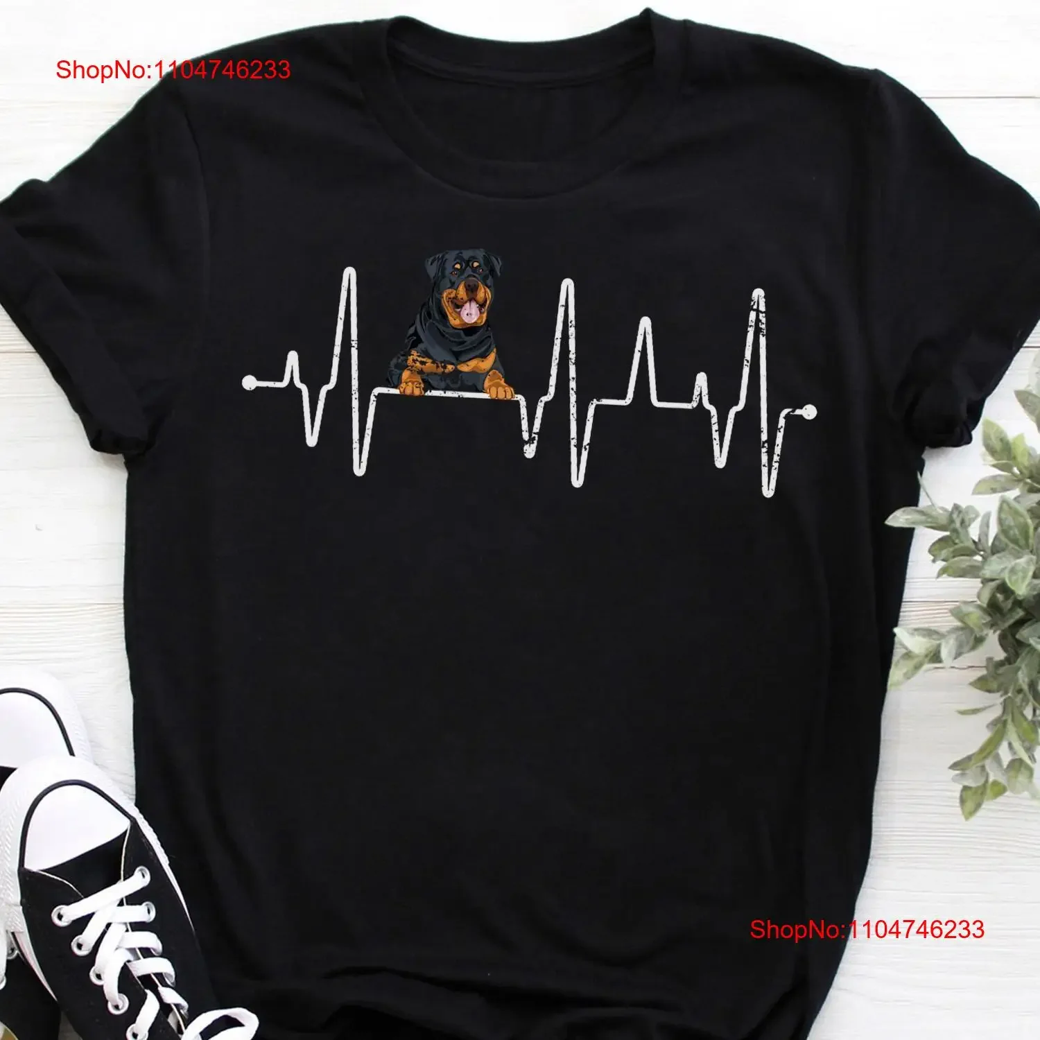 

Футболка Heartbeat Rottweiler для любителей собак, забавный винтажный стираный мягкий топ для повседневной носки, универсальная графика