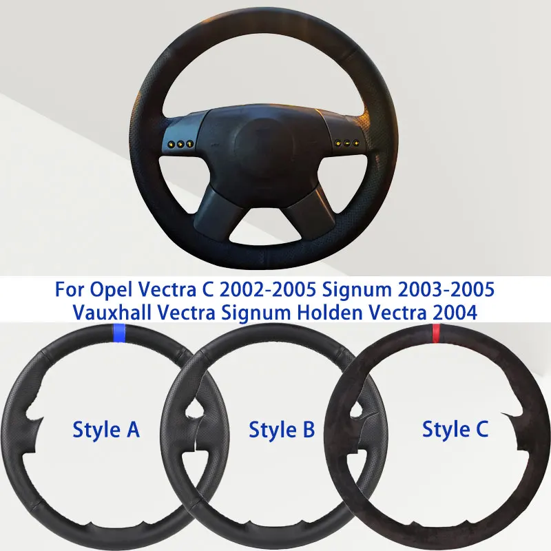 

Чехол на руль из черной микрофибры и искусственной кожи OEM для Opel Vectra C, Signum, Vauxhall Vectra, Signum, Holden Vectra