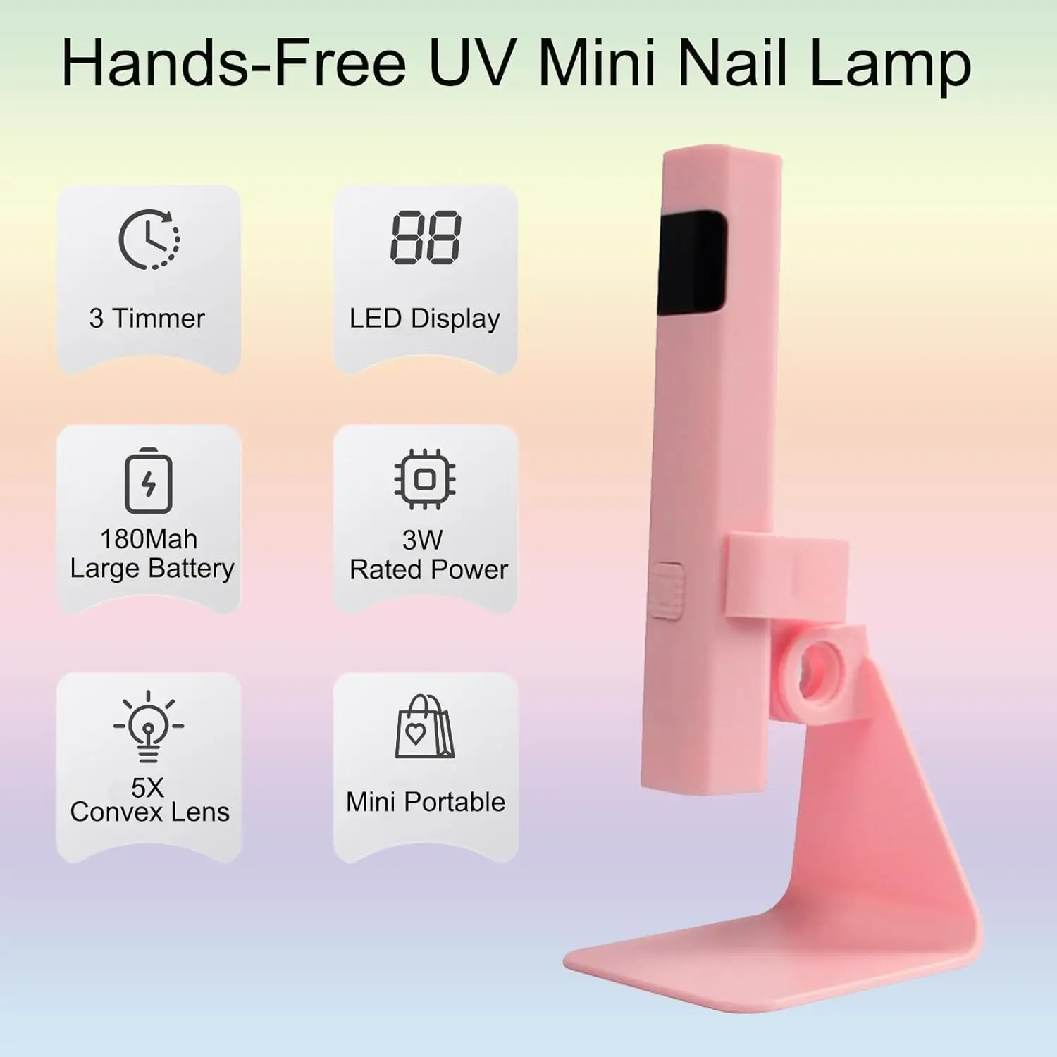 LINMANDA lumière UV portative pour ongles en Gel Mini sèche-ongles LED Portable avec écran LCD avec 3 minuteries lampe à ongles 3W pour un durcissement rapide