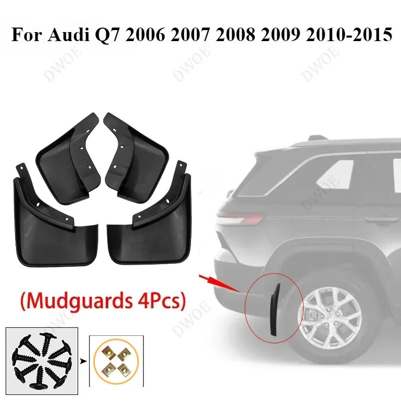 

Car parts Front and rear tires 4Pcs waterproof splash protection Fender applicable For Audi Q7 2006 2007 2008 2009 2010-2015