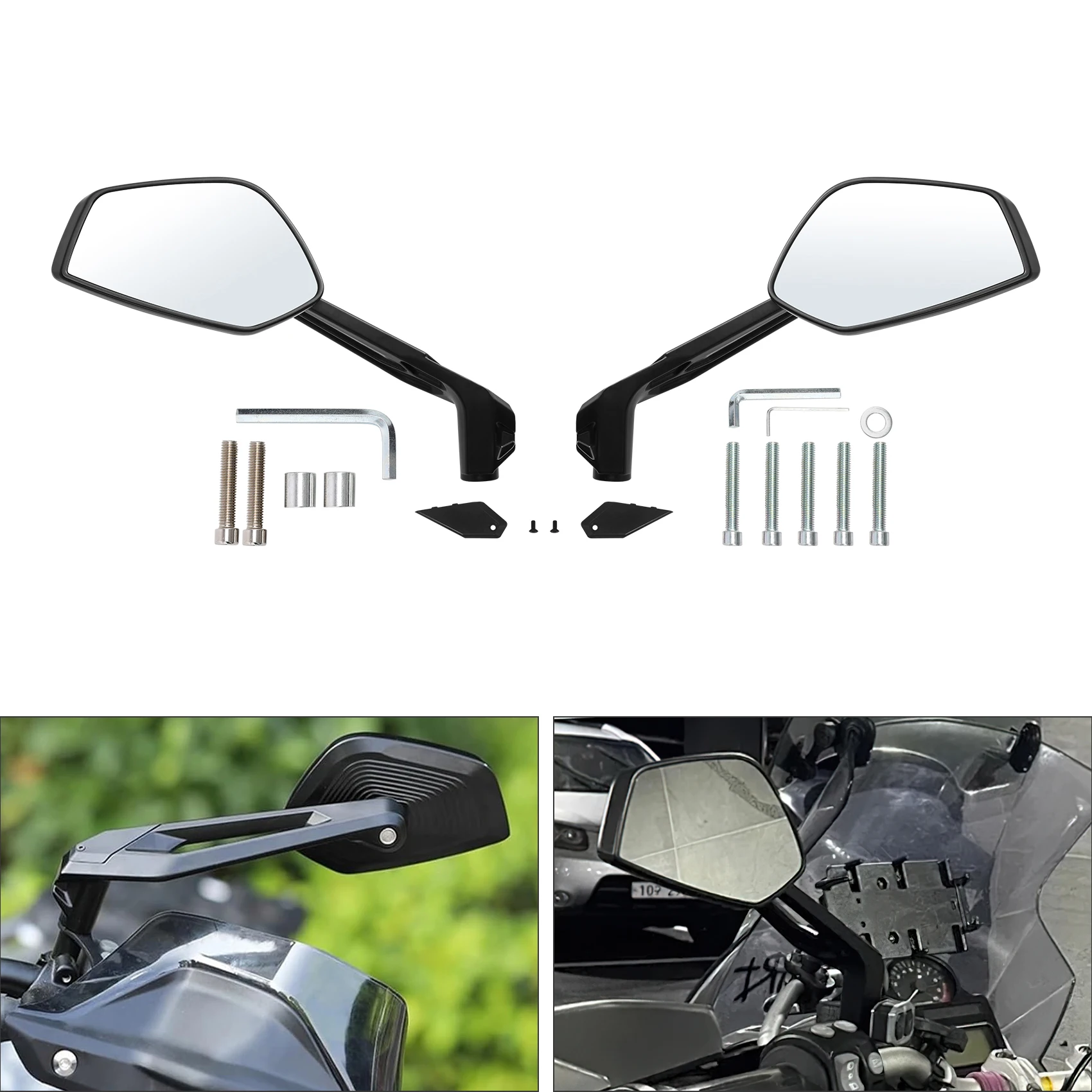 

Rearview Side Mirrors Fit For BMW R1200GS R1250GS F900R F900XR S1000XR F650GS G650GS F700GS F750GS F800GS F800R G310GS G310R