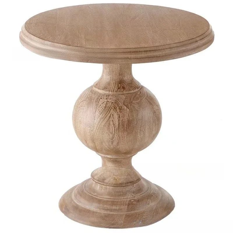

American solid wood edge furniture, living room log retro old corner phone table, small tea table, coffee table