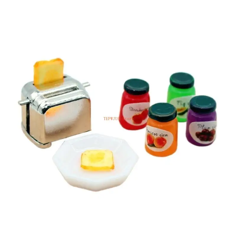 

U50f Dollhouses Toaster и Jams Установите кухню, отображая аксессуары 1/12 Шкала для кукол сцены
