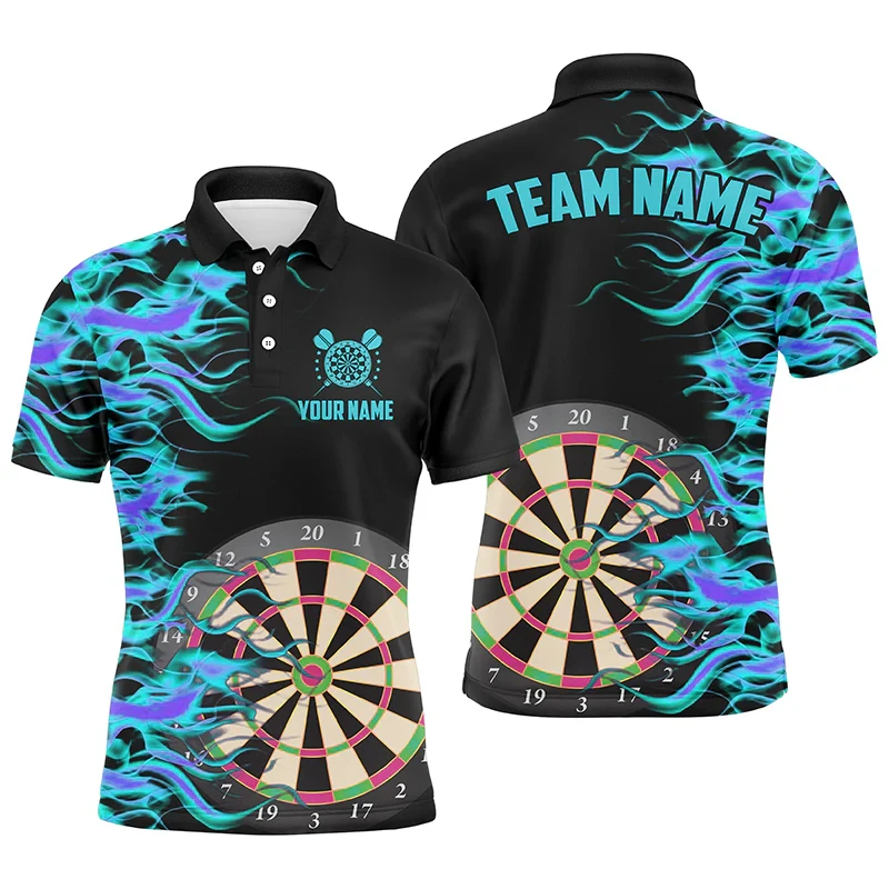 

Mens Custom Name Darts Graphic Polo Shirts Fashion Trend 3D Printed Short Sleeve Polo Shirt Casual Oversized Sports Lapel Tops