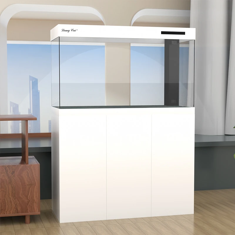 

2025 rock slab ultra-white glass fish tank, living room, household arowana , ecological bottom filter High Quality