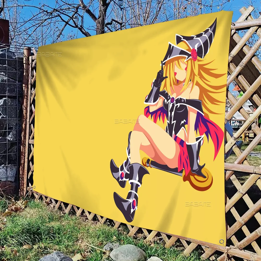 Yu Gi Oh Dark Magician Girl Creative Pattern Hanging Flag Polyester Printed Banner Hand Pulled Flag